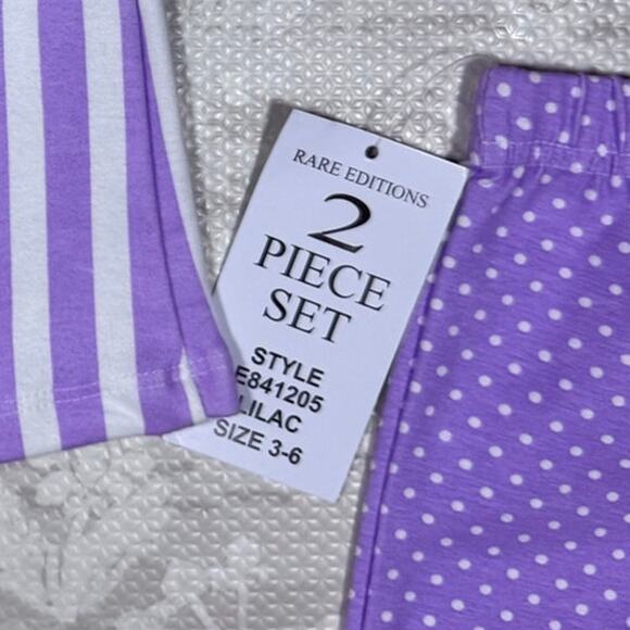 Rare Editions Baby Girls Striped Butterfly Top Polka Dot Leggings Set 3-6M NWT - Picture 8 of 10